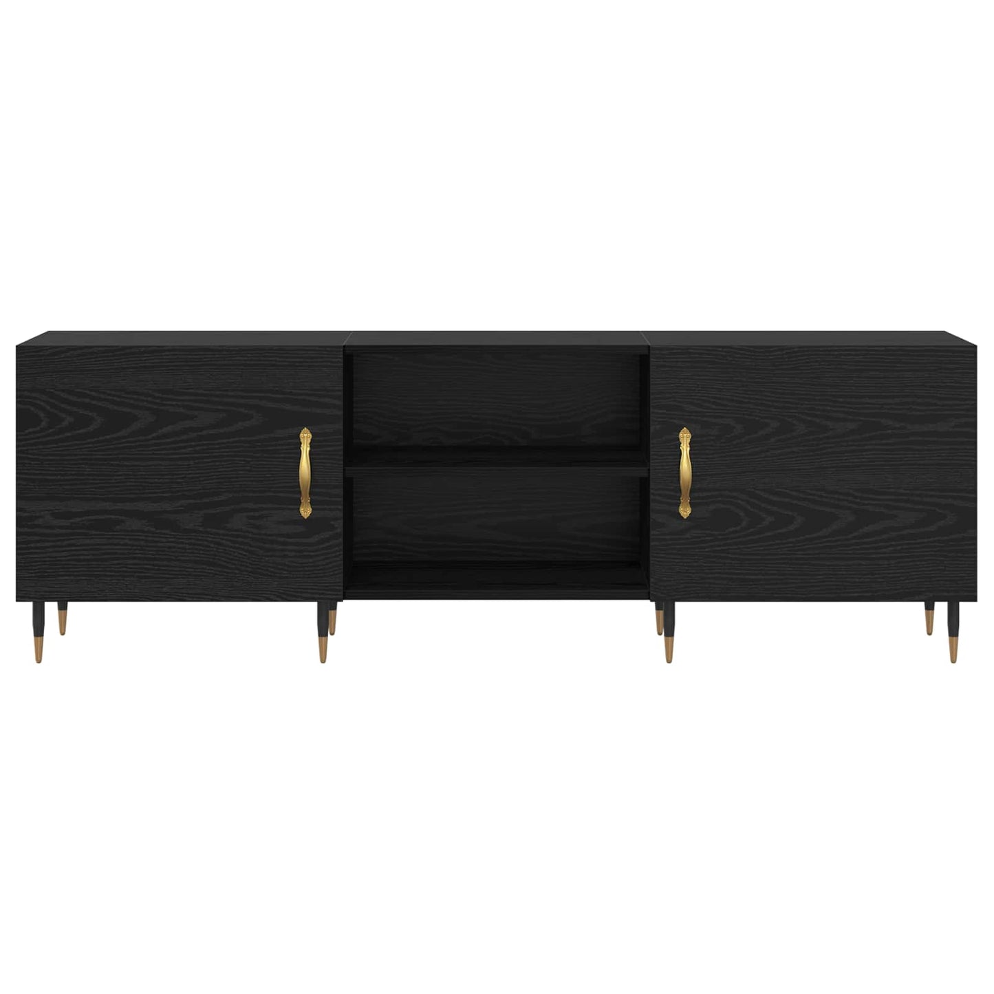TV Cabinet 150 x 30 x 50 cm Black oak Engineered wood