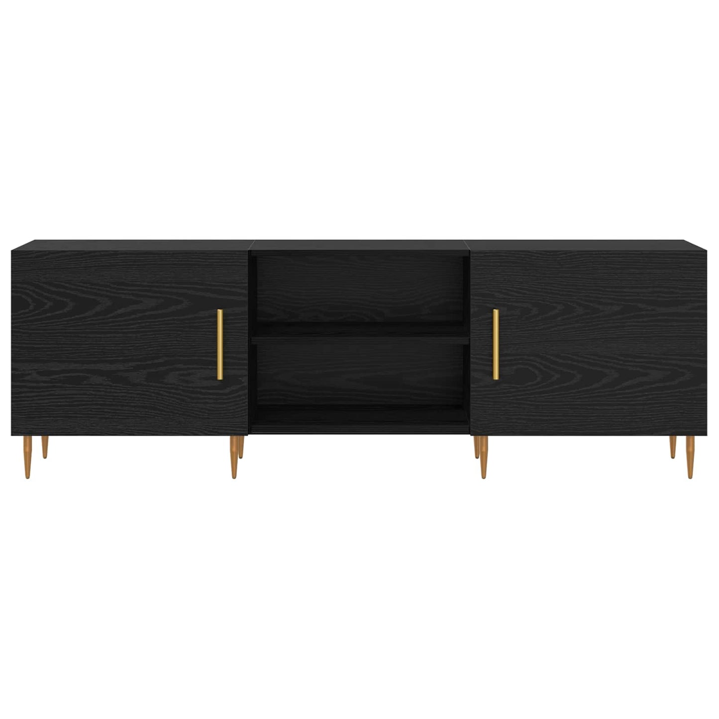 TV Cabinet Black oak 150 x 30 x 50 cm Engineered wood