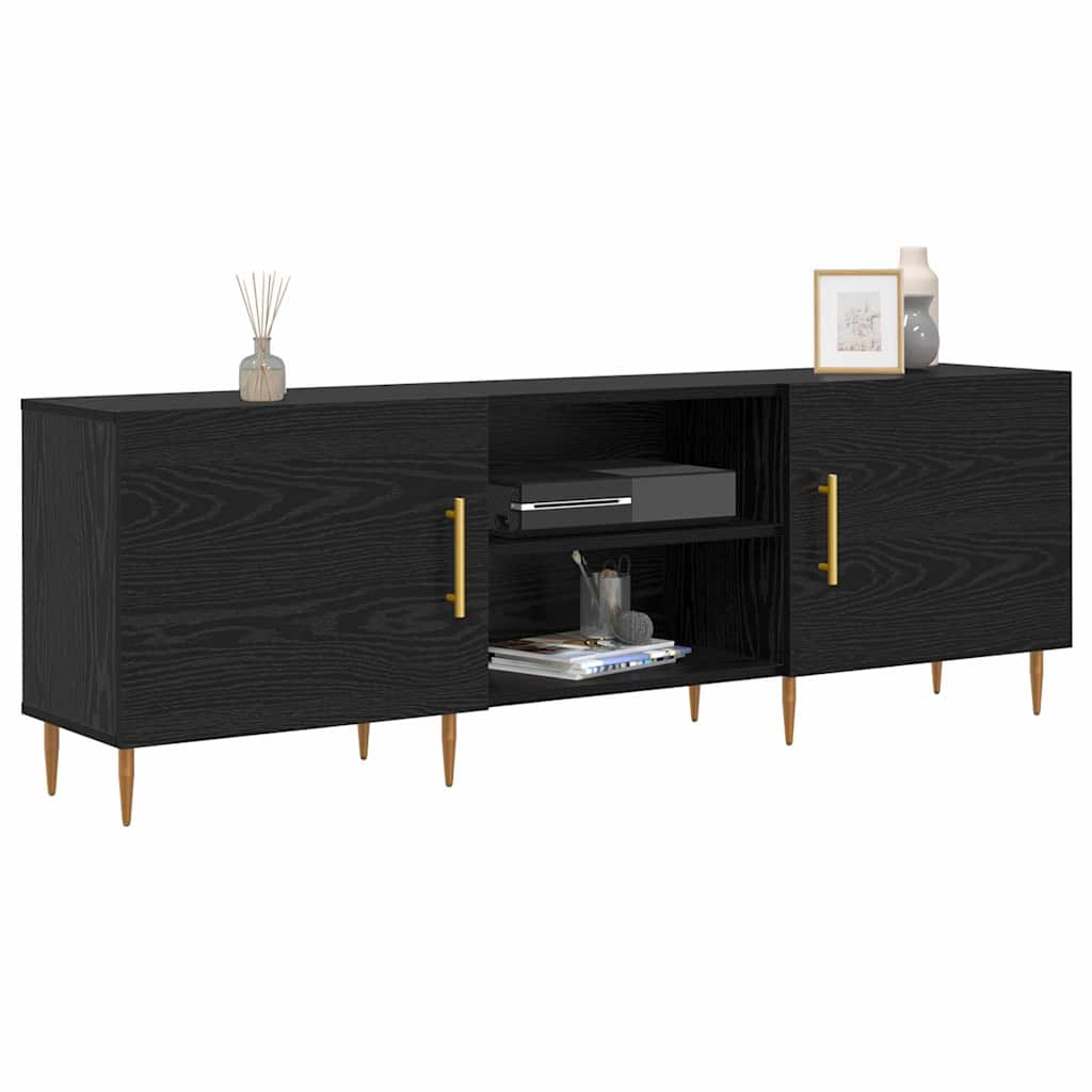 TV Cabinet Black oak 150 x 30 x 50 cm Engineered wood