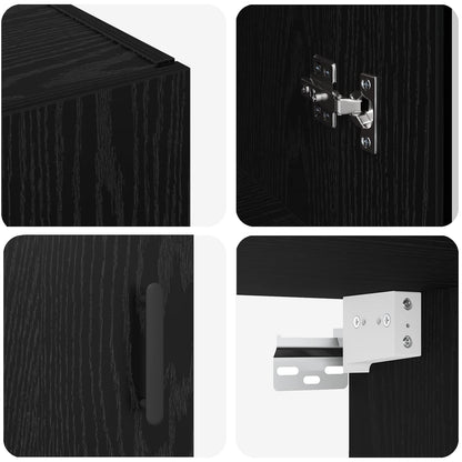 Sideboard Black Oak 69.5 x 34 x 90 cm Engineered Wood