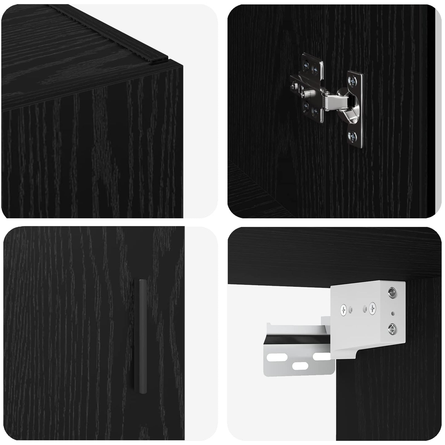 Wall Mounted Cabinet Black 69.5 x 34 x 90 cm Engineered Wood