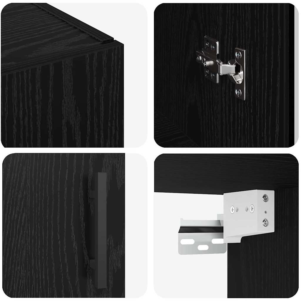 Wall Mounted Cabinet Black oak 69.5 x 34 x 90 cm