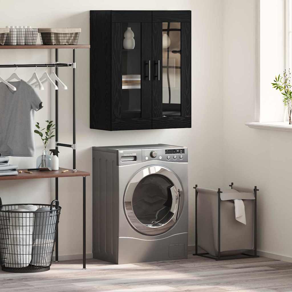 Wall Mounted Cabinet Black oak 69.5 x 34 x 90 cm