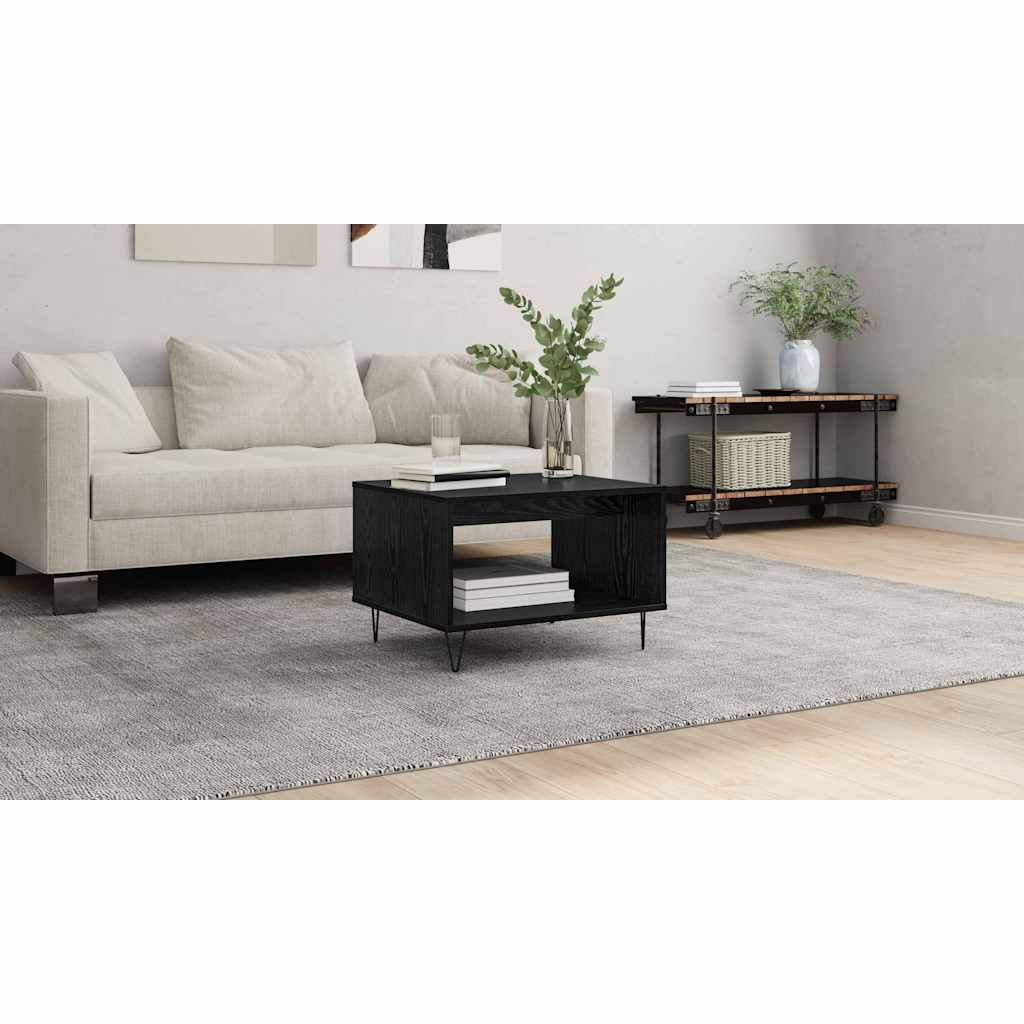 Coffee Table Black oak 60 x 50 x 40 cm Engineered wood