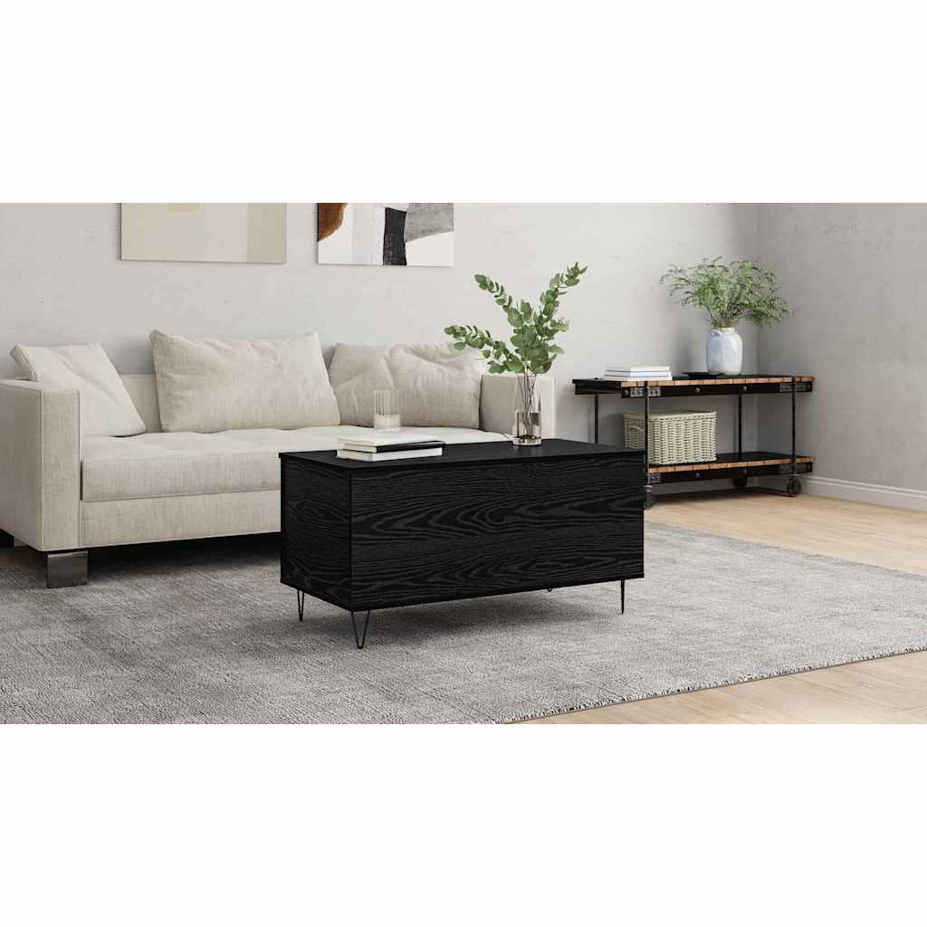 Coffee Table Black oak 90 x 44.5 x 45 cm Engineered wood