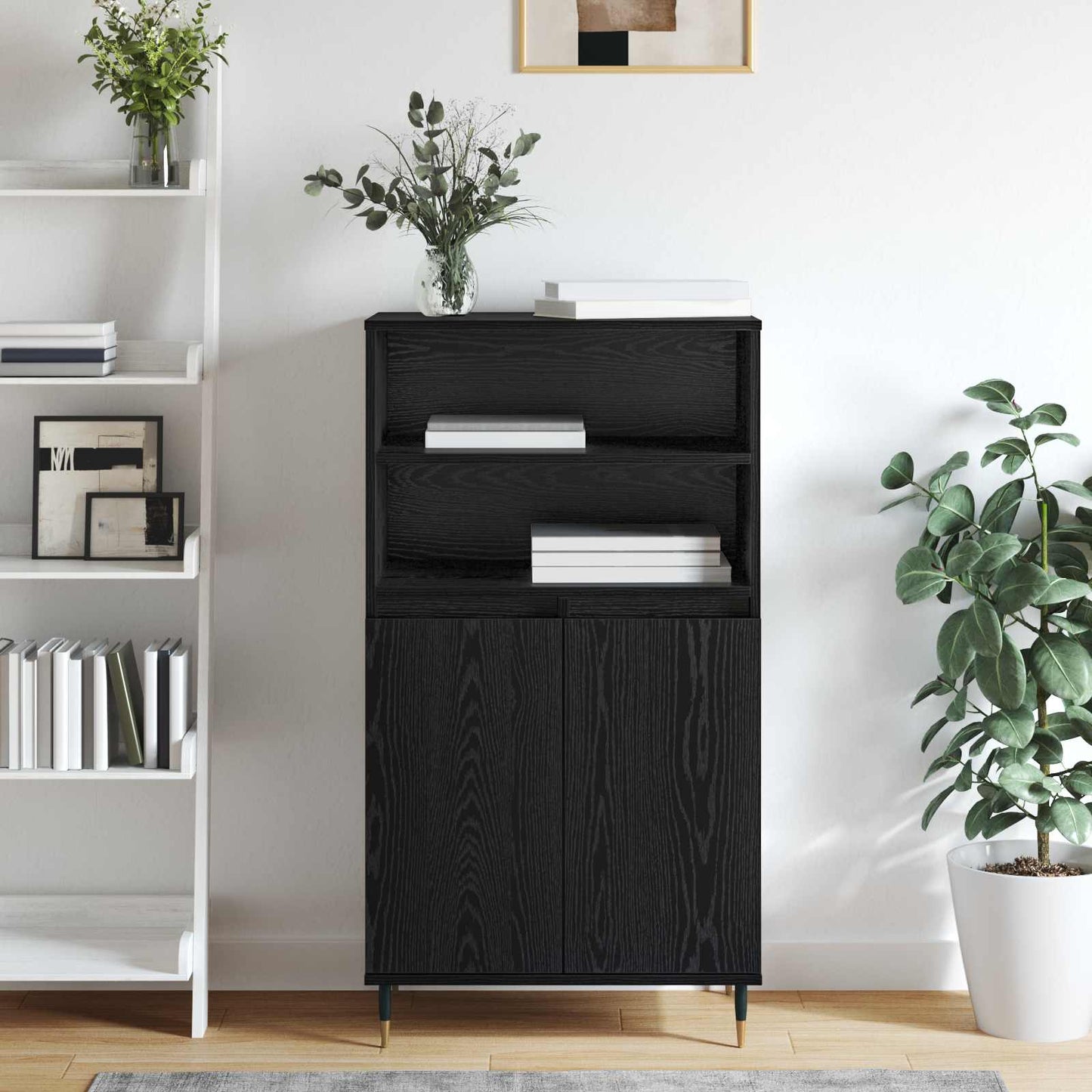 Highboard Black 60 x 36 x 110 cm Engineered wood