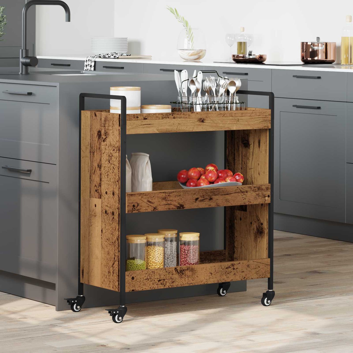 Kitchen Trolley Old Wood 70 x 30 x 82 cm Engineered Wood