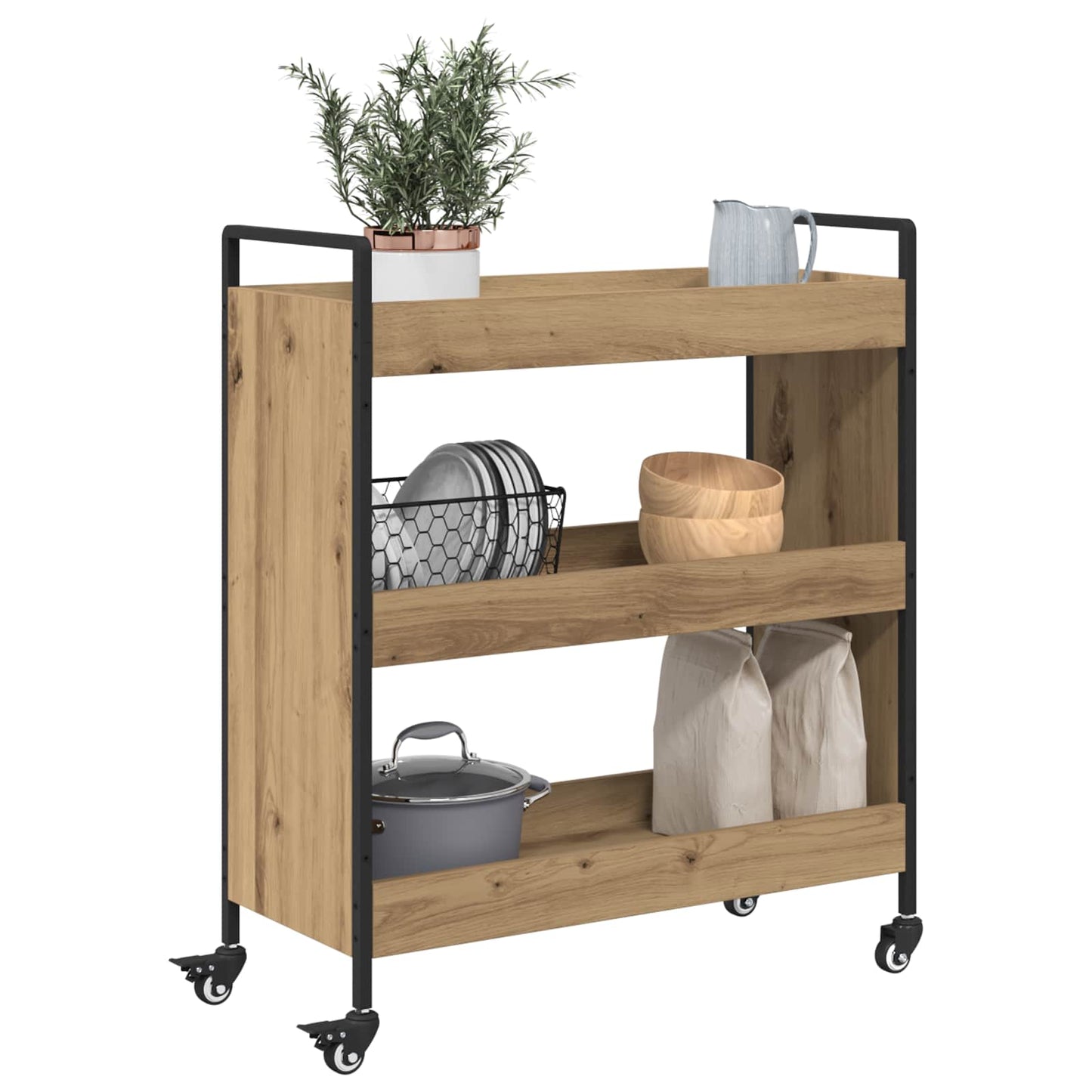 Kitchen Trolley Artisan Oak 70 x 30 x 82 cm Engineered Wood
