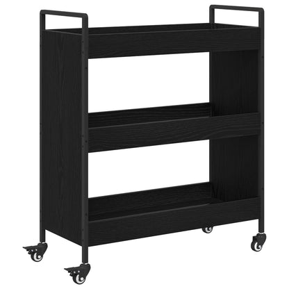 Kitchen Trolley Black Oak 70 x 30 x 82 cm Engineered Wood