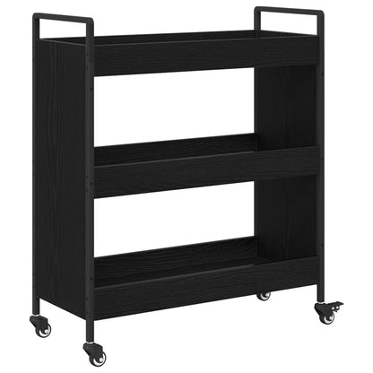 Kitchen Trolley Black Oak 70 x 30 x 82 cm Engineered Wood