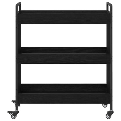 Kitchen Trolley Black Oak 70 x 30 x 82 cm Engineered Wood