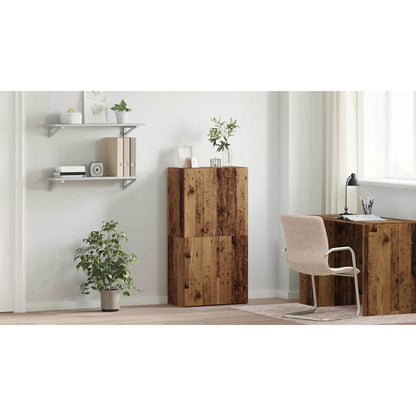 Office Cabinet Old Wood 60 x 32 x 115 cm Engineered Wood