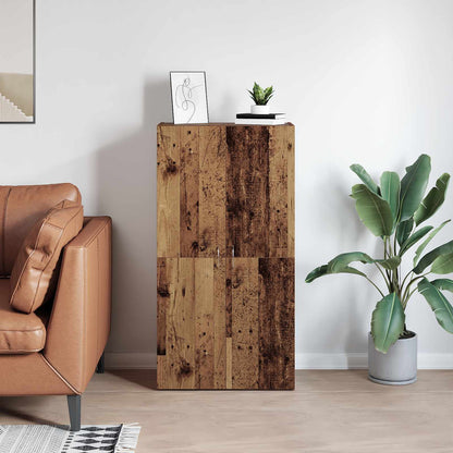 Office Cabinet Black Oak 60 x 32 x 115 cm Engineered Wood