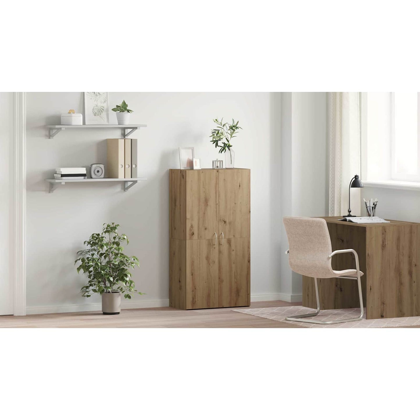 Office Cabinet Artisan Oak 60 x 32 x 115 cm Engineered Wood
