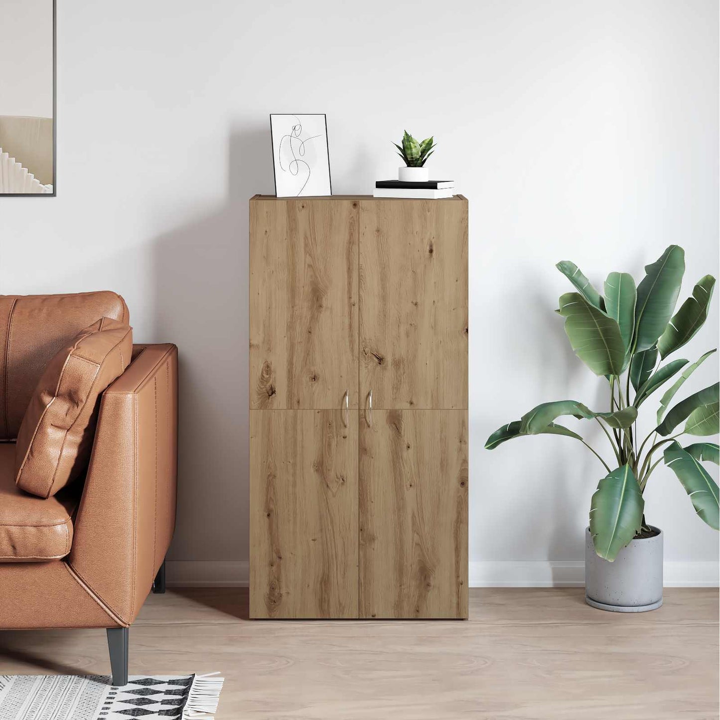 Office Cabinet Artisan Oak 60 x 32 x 115 cm Engineered Wood
