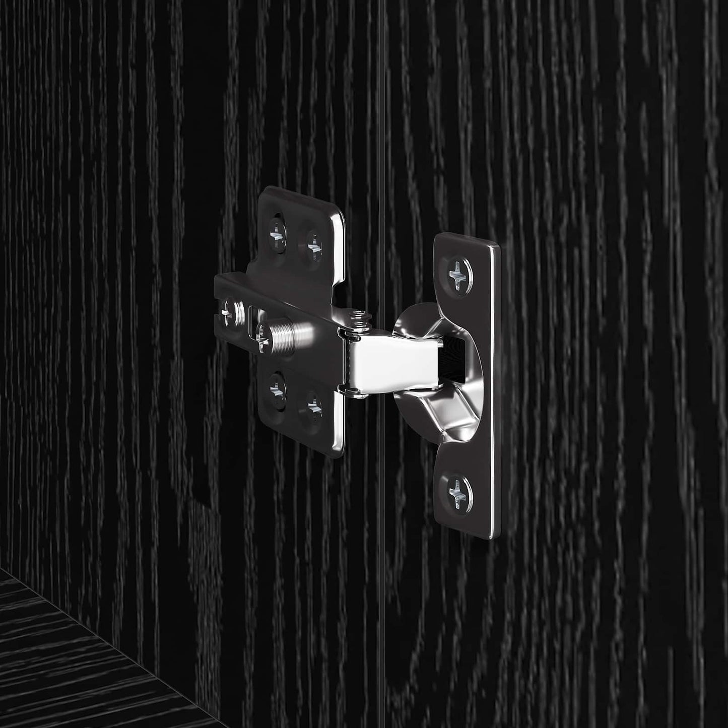 Office Cabinet Black Oak 60 x 32 x 115 cm Engineered Wood