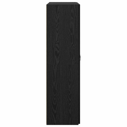 Office Cabinet Black Oak 60 x 32 x 115 cm Engineered Wood