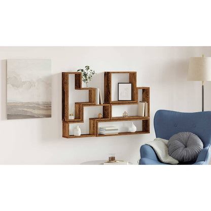 Wall Shelf Wall-Mounted Old Wood 96 x 12 x 64 cm