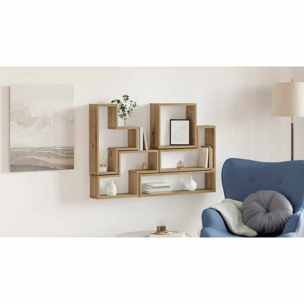 Wall Shelf Wall-Mounted Artisan Oak 96 x 12 x 64 cm