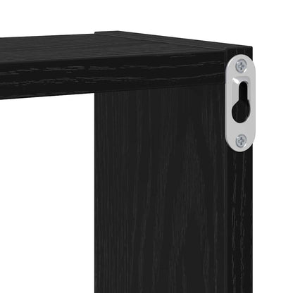 Wall Shelf Wall-mounted with Storage Black Oak 96 x 12 x 64 cm