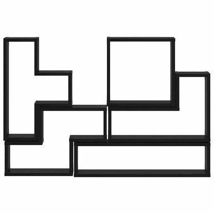 Wall Shelf Wall-mounted with Storage Black Oak 96 x 12 x 64 cm
