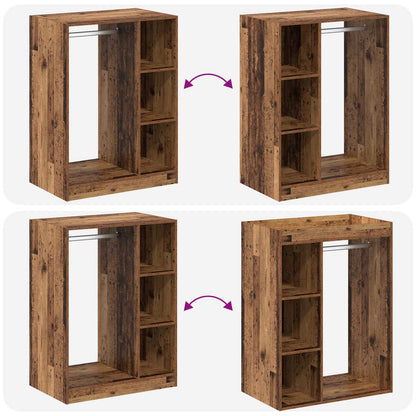 Wardrobe with Shelf with Storage Old Wood 77 x 48 x 102 cm