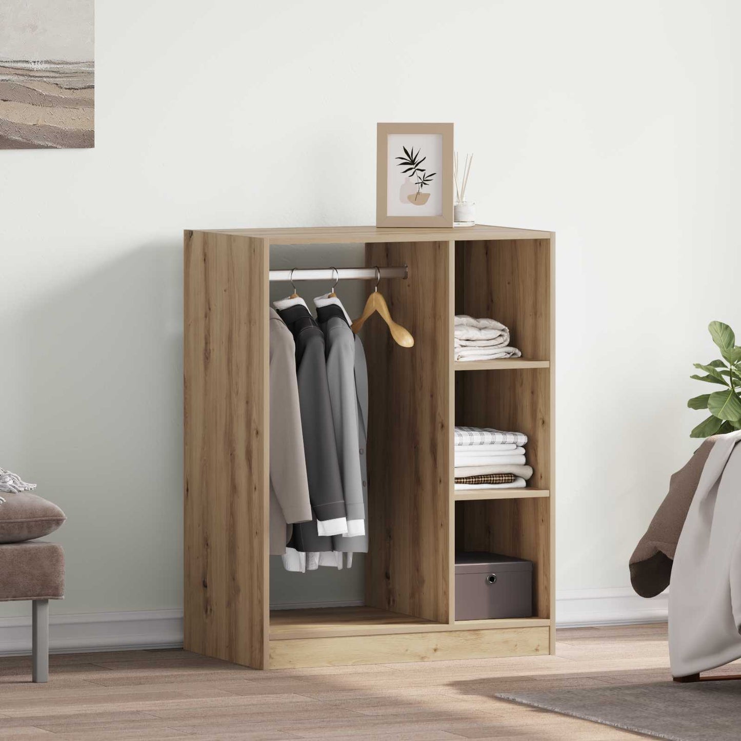 Wardrobe with Shelf with Storage Artisan Oak 77 x 48 x 102 cm