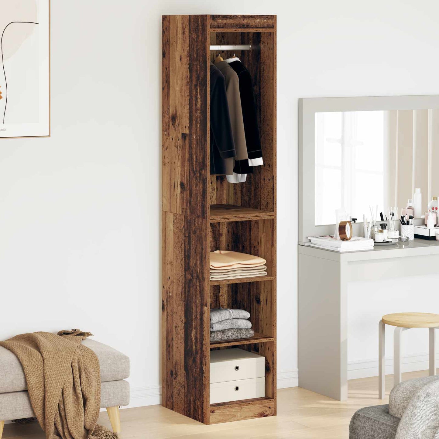 Wardrobe with Shelf with Storage Old Wood 41 x 48 x 102 cm