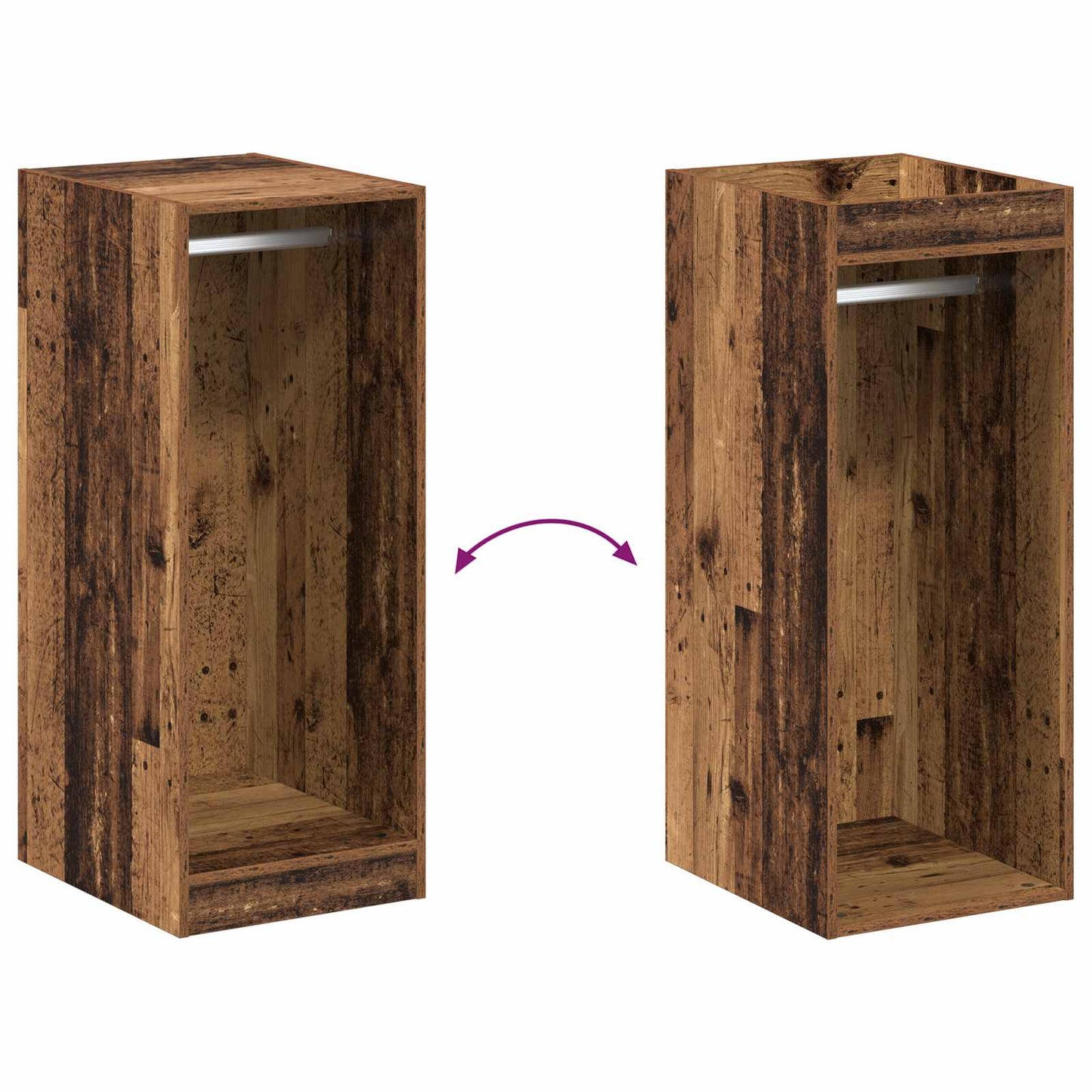 Wardrobe with Shelf with Storage Old Wood 41 x 48 x 102 cm