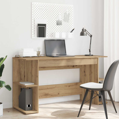 Desk with Shelf Artisan oak 140 x 50 x 75 cm Engineered wood