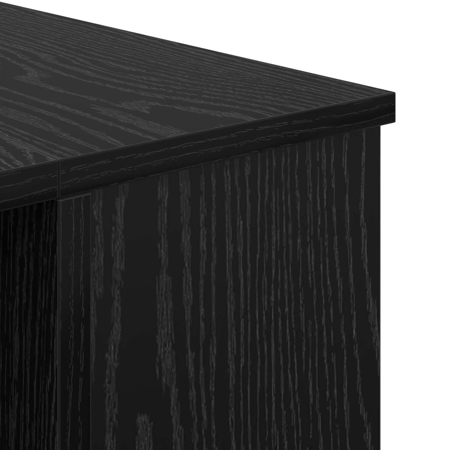 Desk with Shelf Black oak 140 x 50 x 75 cm Engineered wood