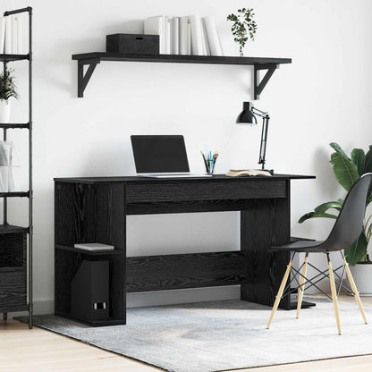 Desk with Shelf Black oak 140 x 50 x 75 cm Engineered wood