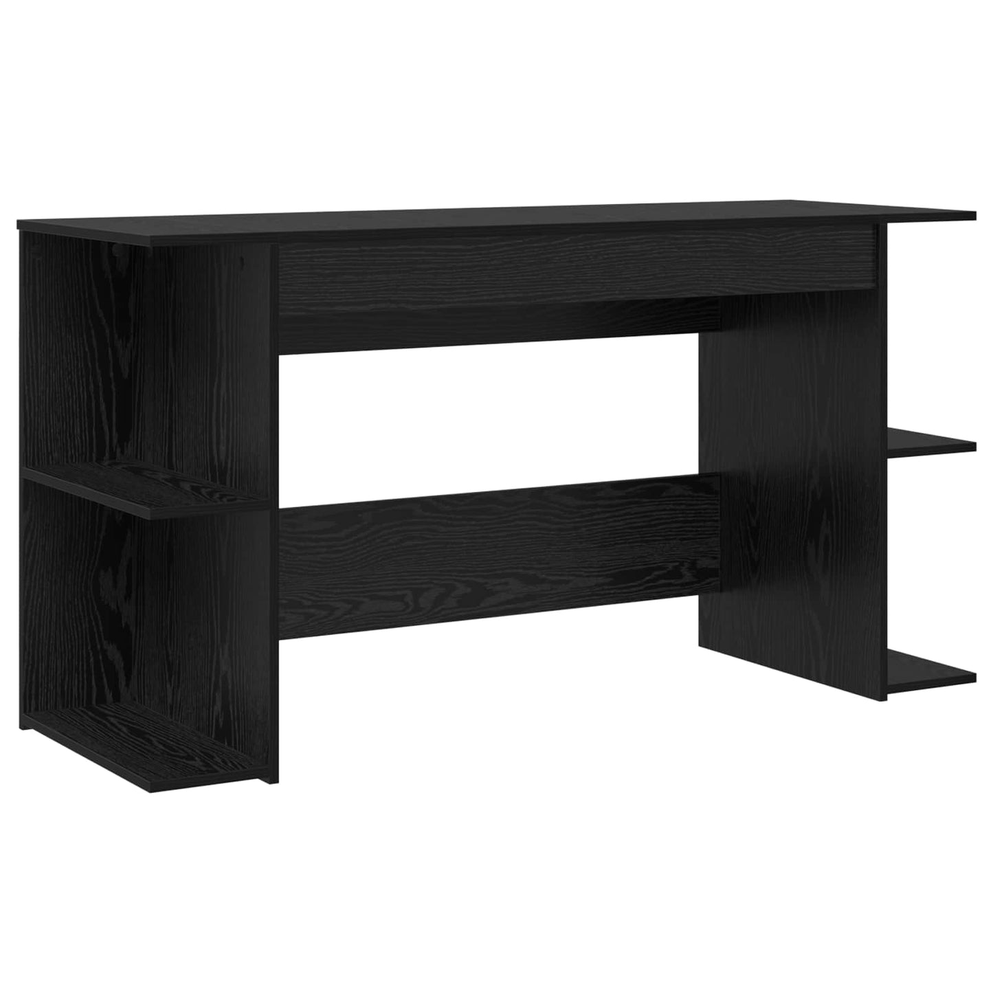 Desk with Shelf Black oak 140 x 50 x 75 cm Engineered wood