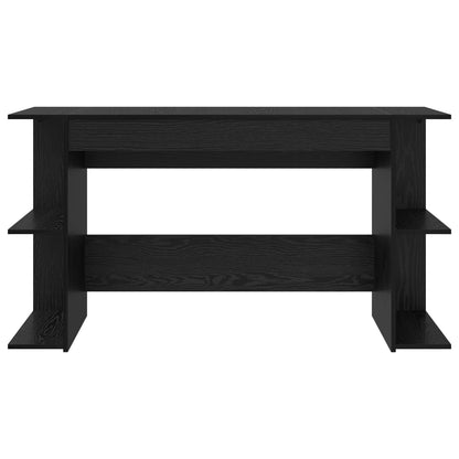Desk with Shelf Black oak 140 x 50 x 75 cm Engineered wood