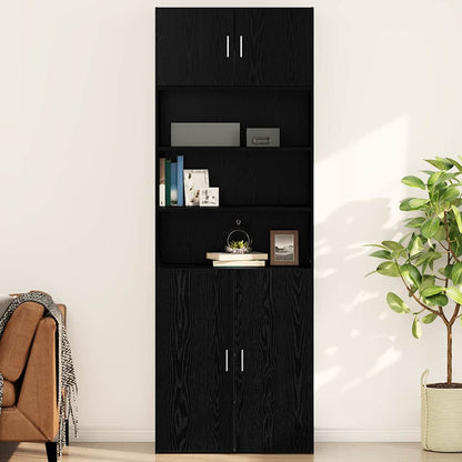 Wall Cabinet Black oak 80 x 42.5 x 40 cm Engineered Wood