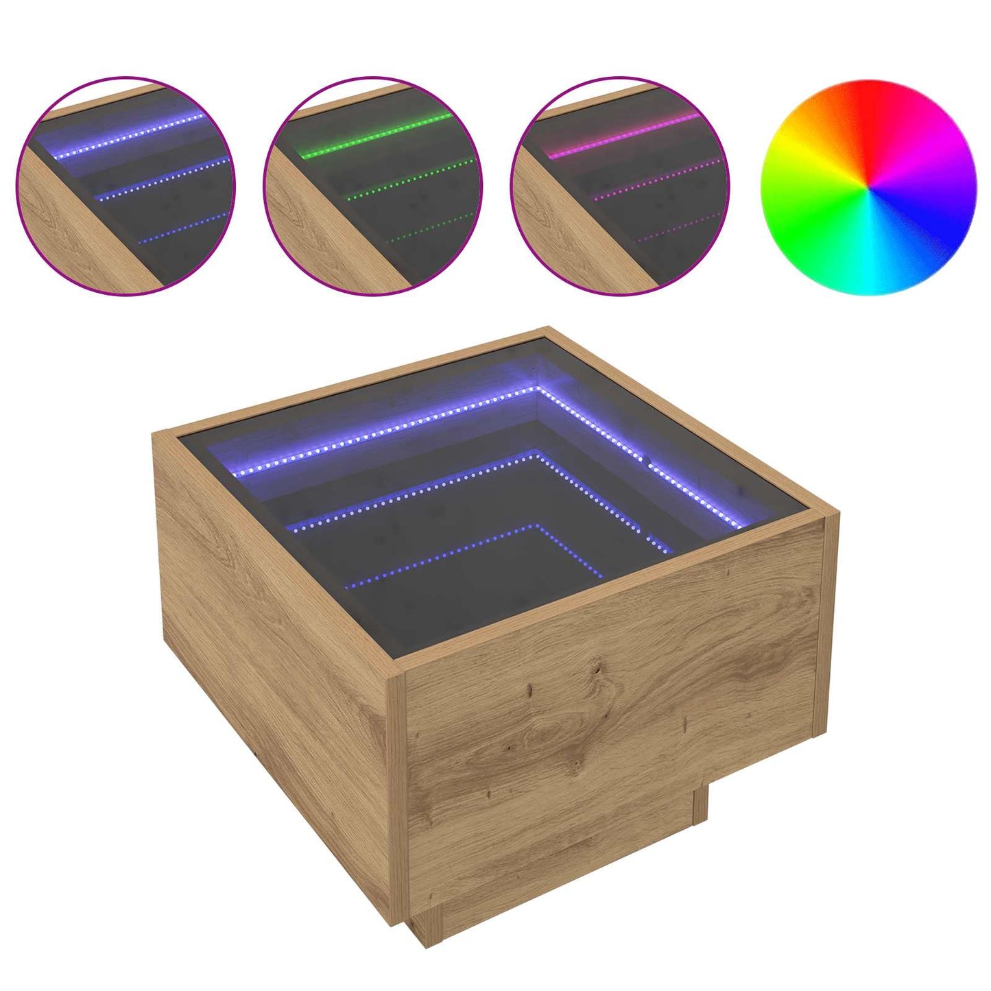 Coffee Table Artisan oak 40 x 40 x 30 cm Engineered wood