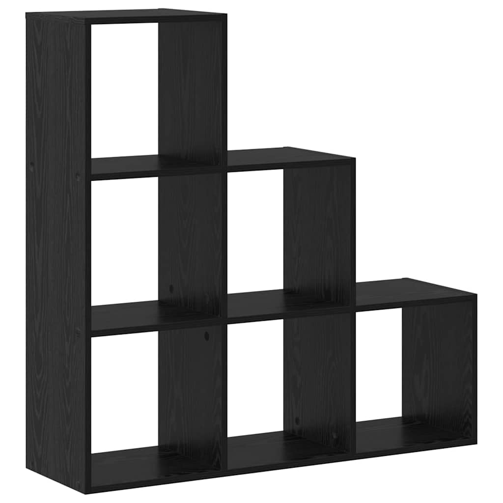 Room Divider Bookcase Black Oak 99 x 29 x 99 cm Engineered Wood
