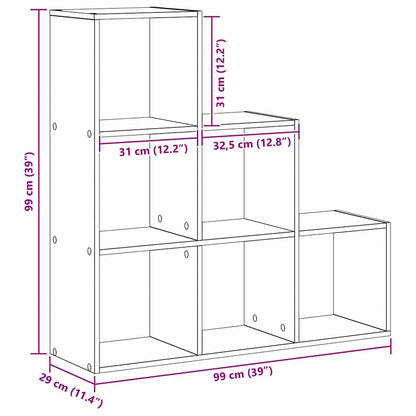 Room Divider Bookcase Black Oak 99 x 29 x 99 cm Engineered Wood