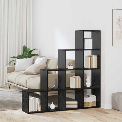Room Divider Bookcase Black Oak 131.5 x 29 x 131.5 cm