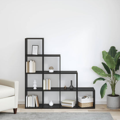 Room Divider Bookcase Black Oak 131.5 x 29 x 131.5 cm