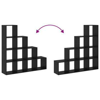 Room Divider Bookcase Black Oak 131.5 x 29 x 131.5 cm