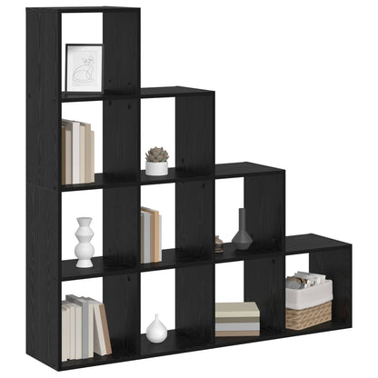 Room Divider Bookcase Black Oak 131.5 x 29 x 131.5 cm