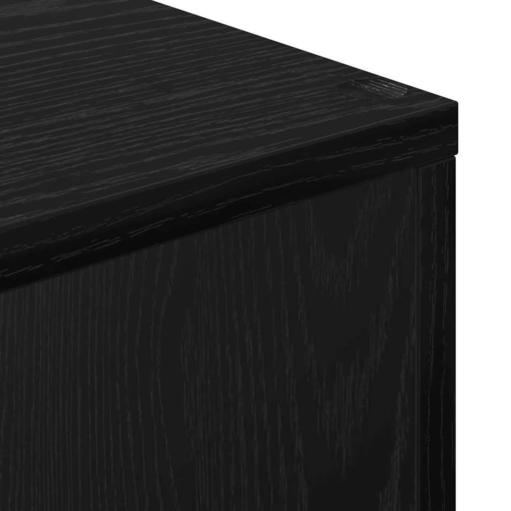 Book Cabinet Black Oak 69.5 x 29 x 69.5 cm Engineered Wood