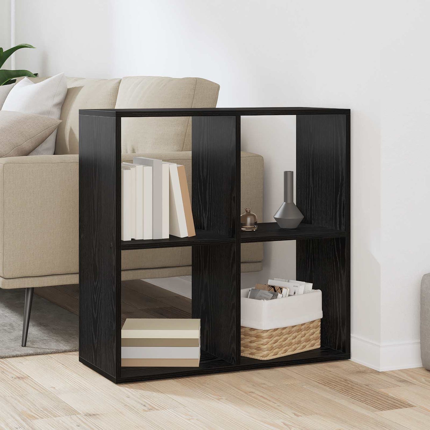 Book Cabinet 4-Tier 69.5 x 29 x 69.5 cm Engineered Wood