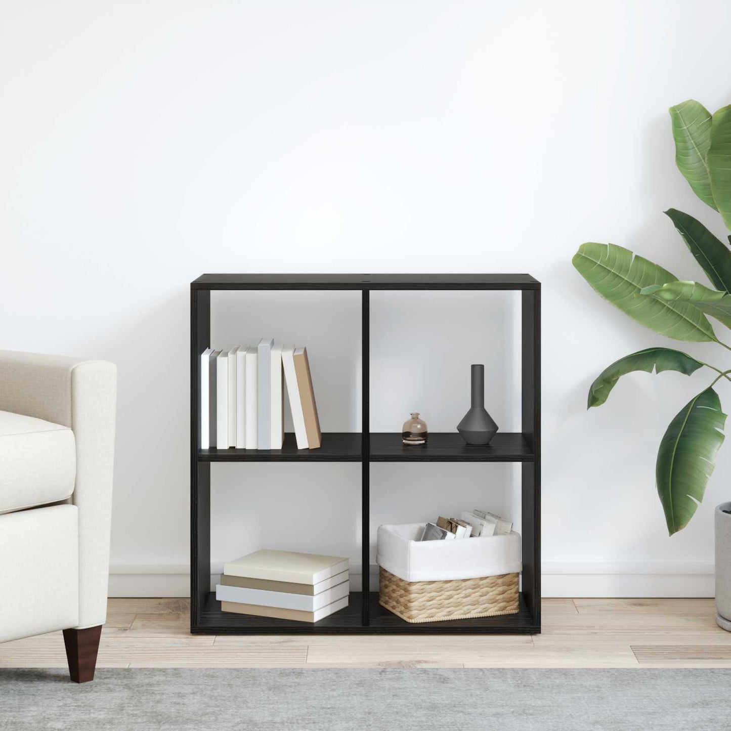 Book Cabinet 4-Tier 69.5 x 29 x 69.5 cm Engineered Wood