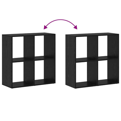 Book Cabinet Black Oak 69.5 x 29 x 69.5 cm Engineered Wood