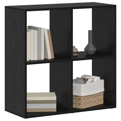 Book Cabinet Black Oak 69.5 x 29 x 69.5 cm Engineered Wood
