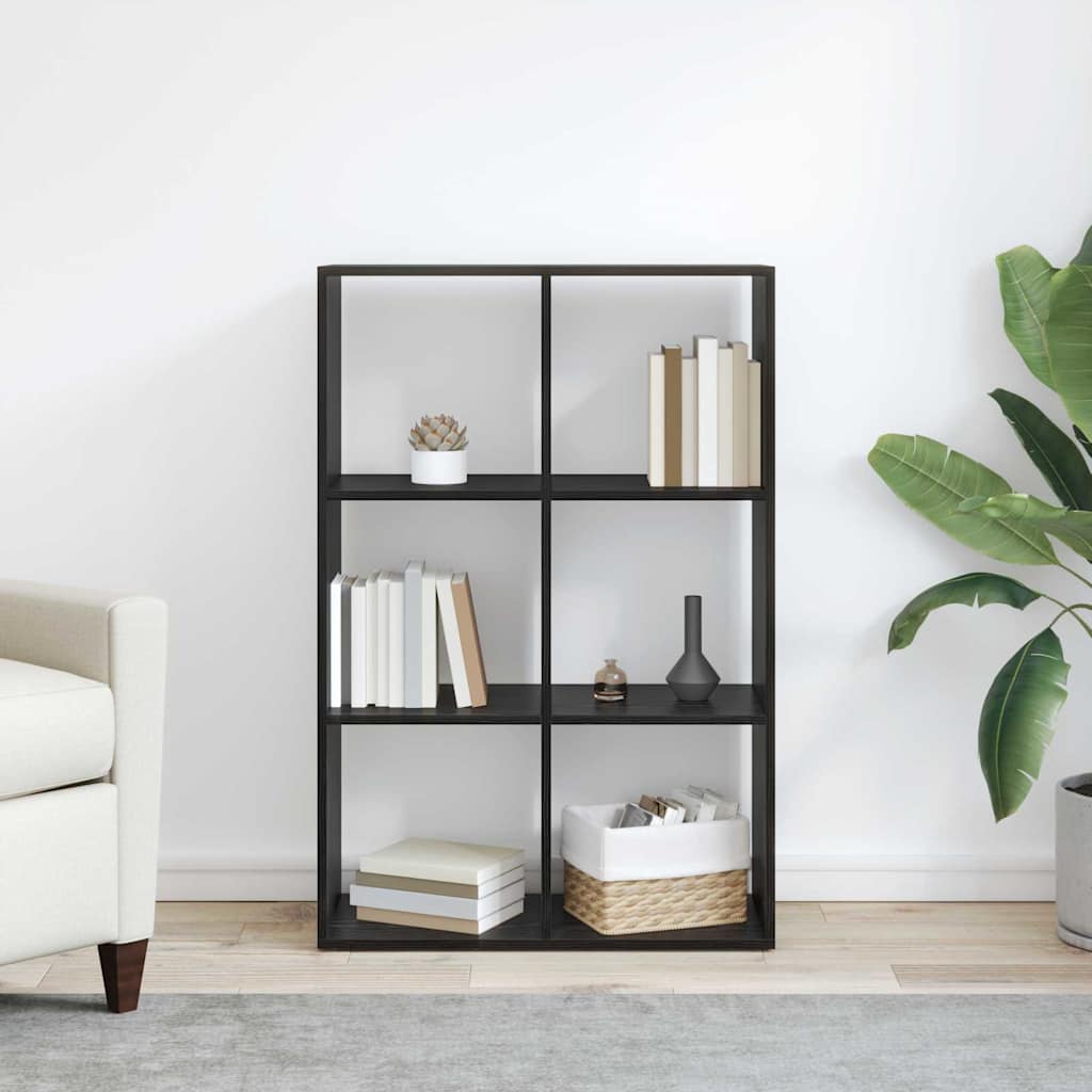 Book Cabinet Black Oak 69.5 x 29 x 103.5 cm Engineered Wood