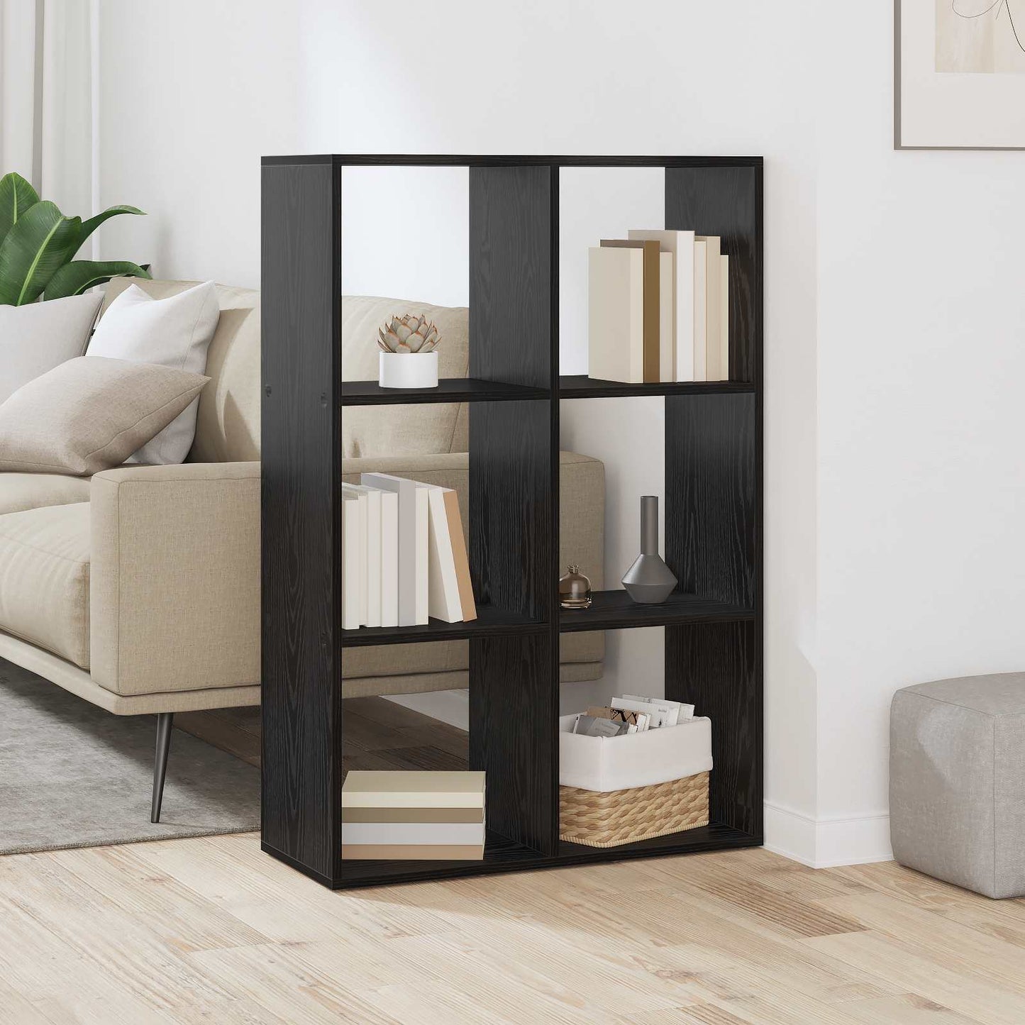 Book Cabinet 6-Tier 69.5 x 29 x 103.5 cm Engineered Wood