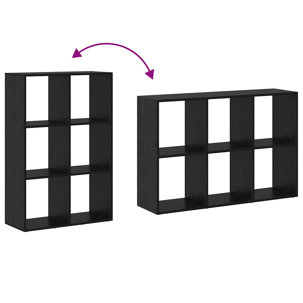 Book Cabinet Black Oak 69.5 x 29 x 103.5 cm Engineered Wood